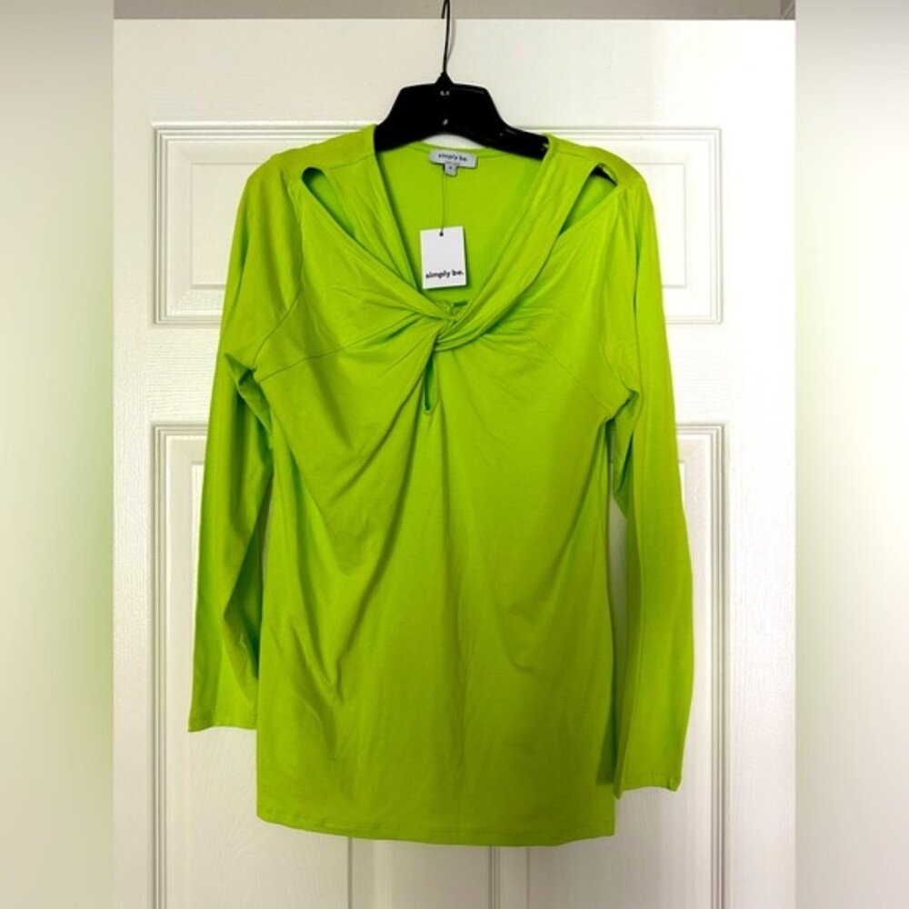 Simply Be Lime Cutout Blouse NWT